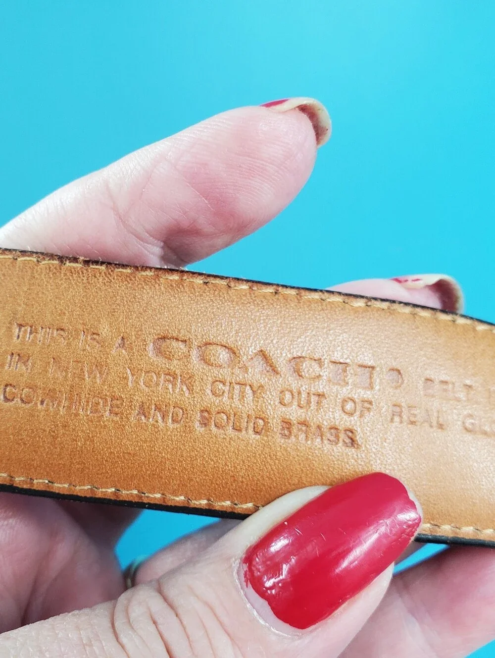 Coach brown leather belt 40
